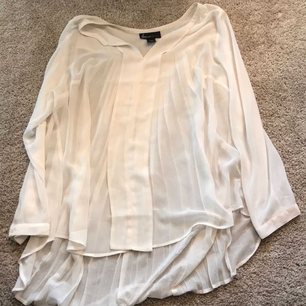 Cream pleated blouse